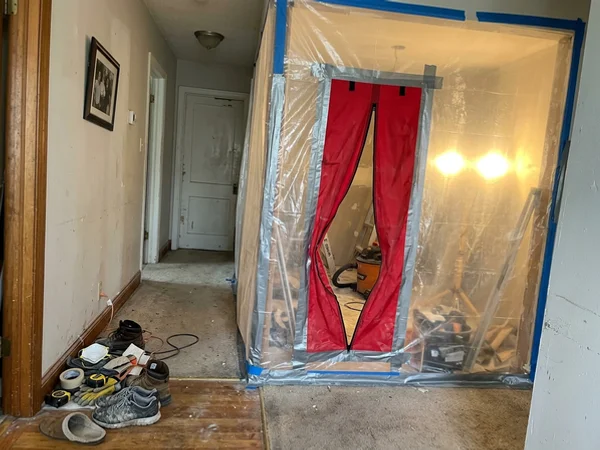 Sealed containment zone built in a home hallway